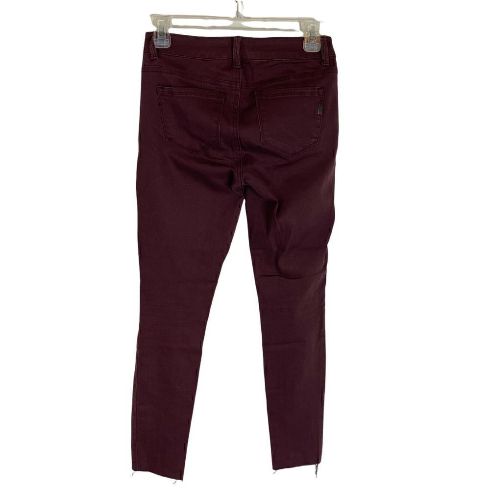 1822 Denim Skinny Jeans Sz 24 Stretch Raw Hems Maroon New WO Tag - Picture 5 of 10